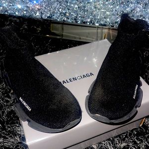 Size 10c Black Balenciaga Runners